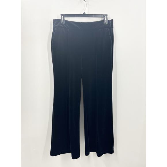 INC International Concepts Black Velvet Wide Leg High Rise Pants Plus 1X New NWT - Picture 2 of 12